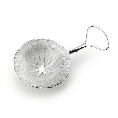 Hot selling custom portable multifunction silver handheld handwoven tea infuser strainer