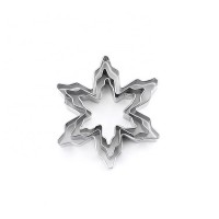 Factory direct custom flower shape baking tools durable stainless steel 3pcs snowflake ice crystal cookie cutter