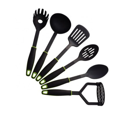 Hot sell 7 pcs custom fashion black nonstick cooking pot cookware set premium kitchen utensil set