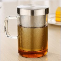 SAMADOYO 500ML Glass Tea Infuser Mug / Tea Mug With Lid For Office Use For sale