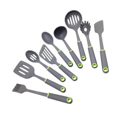 High quality black top nylon slotted spoon spatula silicone kitchen utensil set cooking tools